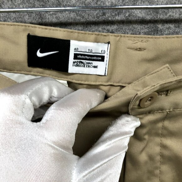 Nike Golf Pants Mens Size 40x30 Beige Flat Front Straight Performance Chino - Picture 7 of 11